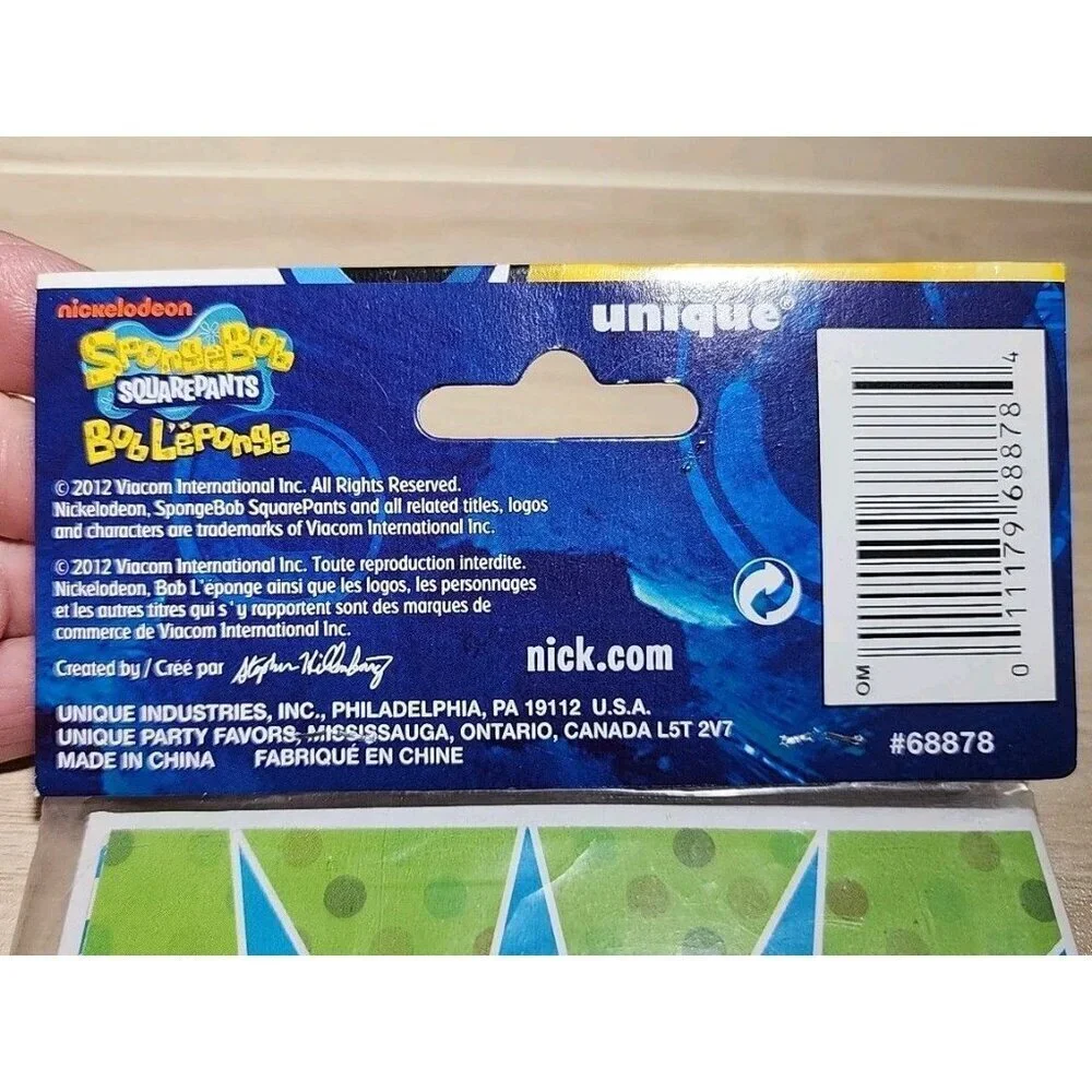 Spongebob Squarepants Nickelodeon Party Invitations (8) 2012 NEW w/ Envelopes